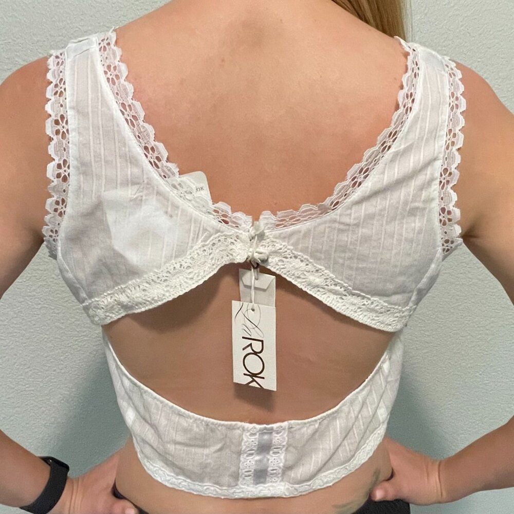 Vintage NVT Romantic Crop Top LaROK With Lace and Open Back. S -M - Picture 7 of 11